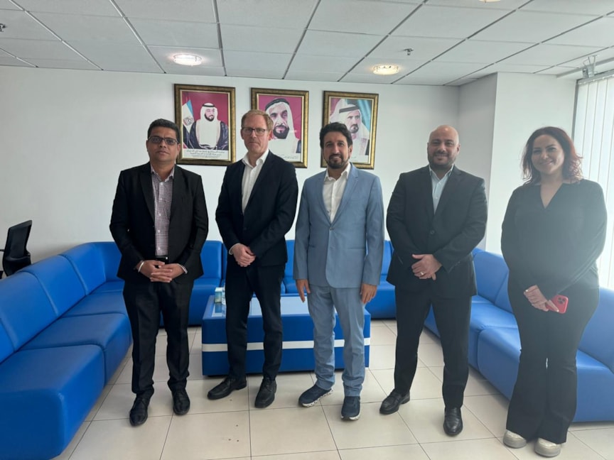 L to R: ManojKumar Panchal(Head of Section-Product Assurance), Bjørn Richard Spongsveen (Global Technical &amp; Quality Director at DNV), Dr. Hamed Jamal ( CEO &amp; Founder, RACS), Ms Rose Maher Sobhi (General Manager at RACS) and Mr Khoder Fayyad (Sales and Marketing Manager at RACS) 